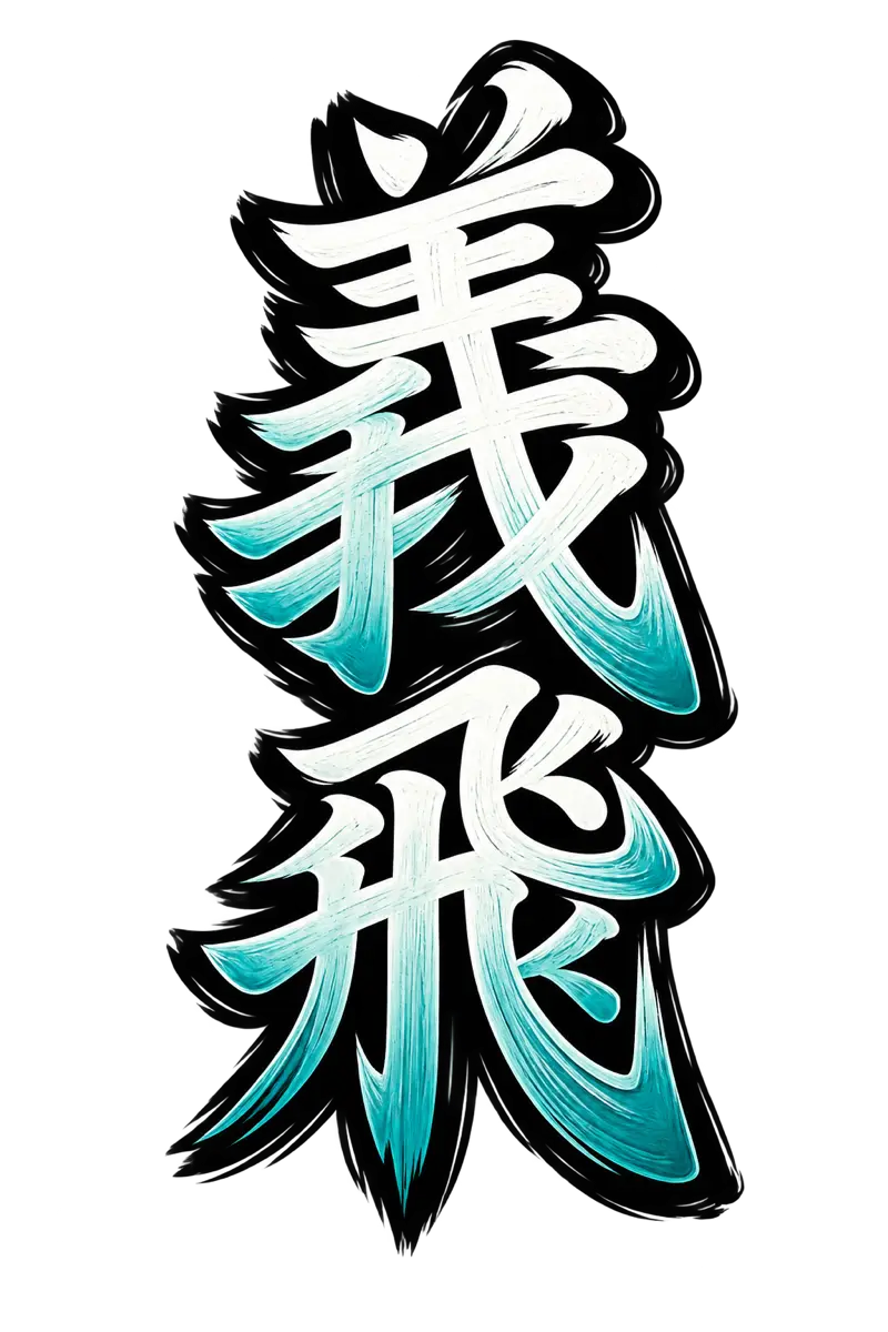 義飛 in brush calligraphy
